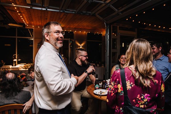 Guests having fun at pop-up wedding receptions