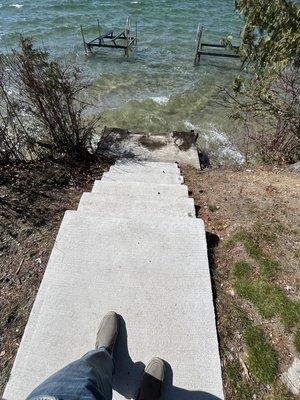 Steps to lake