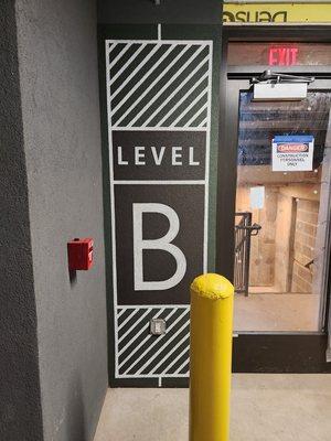 Parking deck painting sign