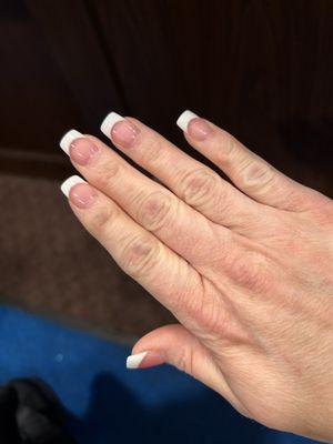 Venus nail salon ! Acrylic French nails ! The white doesn't fade like traditional French tip ! And they are gorgeous !