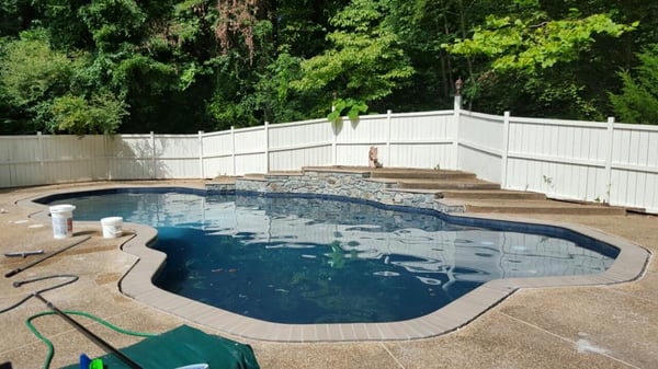 One more pool renovation - Tile, Coping, Diamond Brite-Ocean Blue http://www.subcommpools.com/