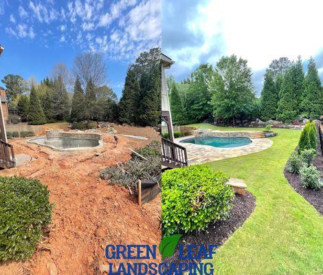 Landscape before and after transformation