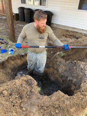 Digging up and re running septic line