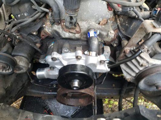 Front cover gasket replacement & water pump replacement