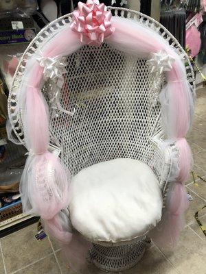 Bridal Shower pink chair for rent