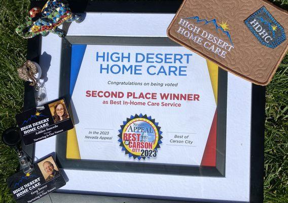 2023 Best of Carson City, In-Home Care Service - Second Place