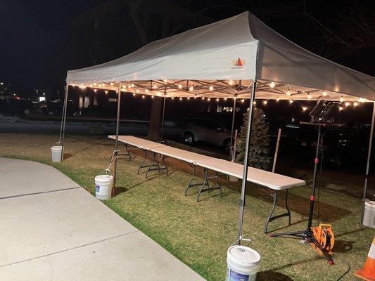 Sweets tent prepared for after Taraweeh in Ramadan