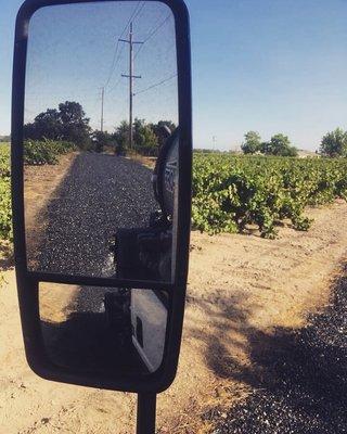 Dust-Off being sprayed in a local vineyard