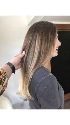 Balayage, haircut and blowout