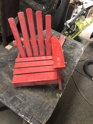 refinish small toy arm chair (orginial)