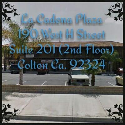 Our location we're above Larson's Payment Center in Colton