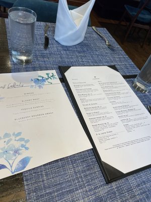 Brunch menu