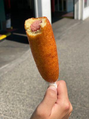 Corn dog, minus one bite