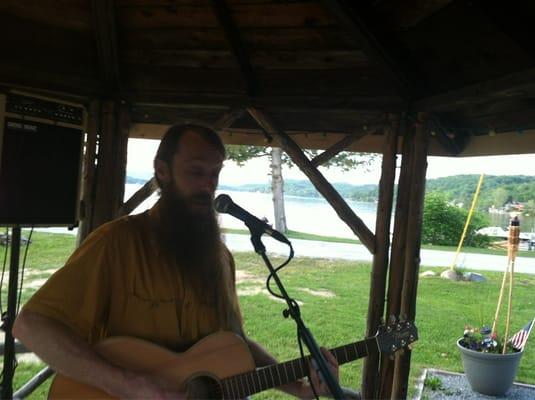 George Nostrand singing the blues... Not really ...just mellowing us after a really good dinner.