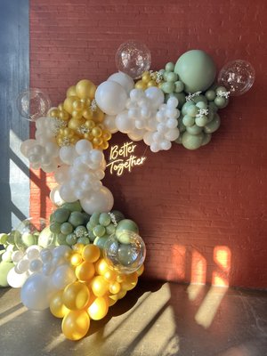 Organic balloon display for engagement party