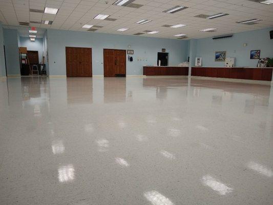 VCT tile floor stripping and waxing floor refinishing.