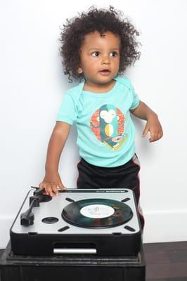 "Turntabling" in our Jade color, by All Good Living Kids