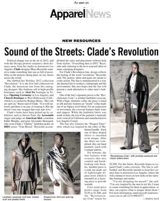 Article on CLADE in Apparel News