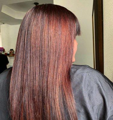 Cinnamon brunette hair colour