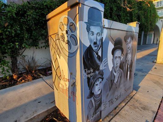 Utility box artwork (Silent Films - Slapstick Comedy)