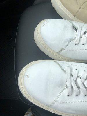 Some type of residue on tip of shoes that wasn't there before I brought them in... do NOT take shoes here.