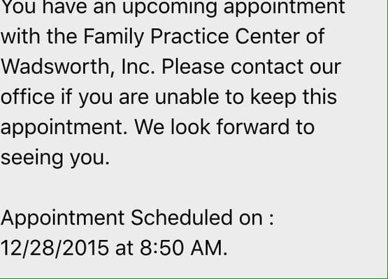 As you can see, this email makes no mention that I needed to confirm the appointment or face cancellation. In fact, it says the opposite!