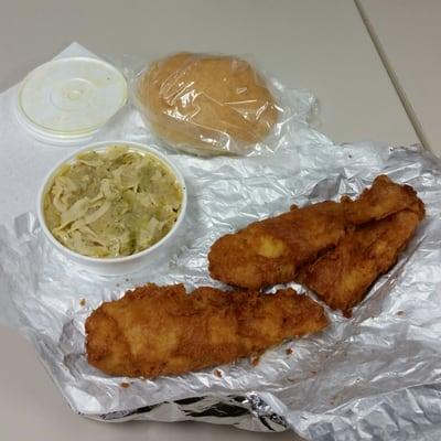 12 oz cod sandwich with an 8oz side of haluski.  Delish!