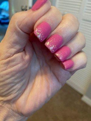 Pink Gel with light sparkles