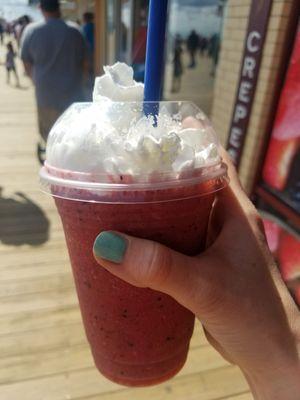 Raspberry strawberry and blueberry smoothie