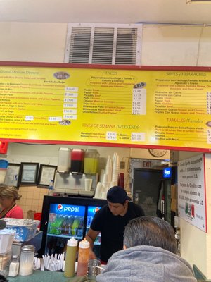 Taco menu