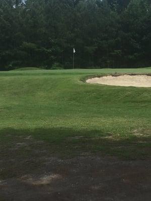 The flag on the 2nd hole of the Tomcat course.