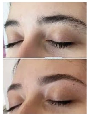 Eyebrow waxing before and after