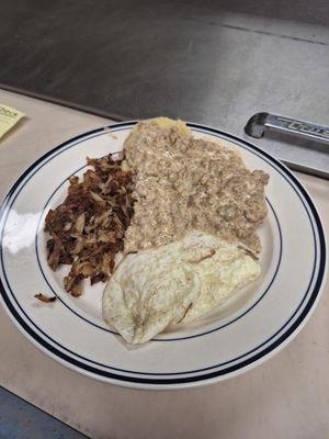 Eggs and hash browns