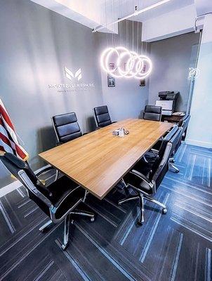 Conference Room. Monteza Law Firm, P.C. 213W, 35th Street, Suite 901, New York, NY, 10001