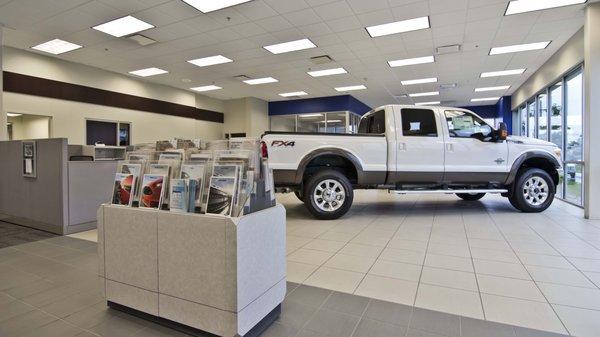 New Car showroom with a F-250