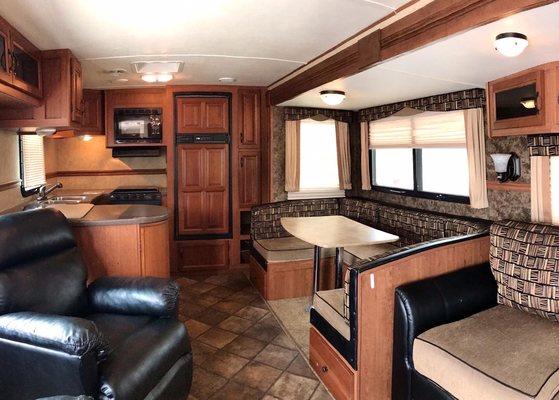 Interior to the Denali travel trailer 812-466-3961