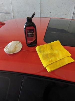 Favorite car care tip: rubbing compound for water spot removal on glass