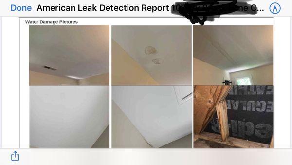 Water damage from leak inspection.