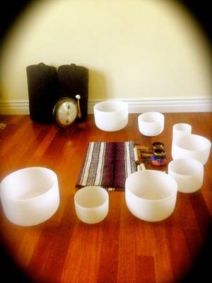 Crystal Quartz Singing Bowls Chakra Tuned for Sound Healing Therapy