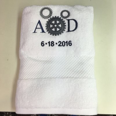 Specialty monogramming for towel