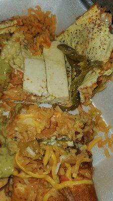 Chile Relleno with mystery unmelted cheese.