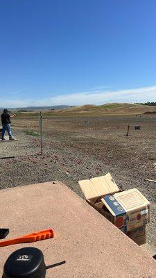 The people shooting their steel target.