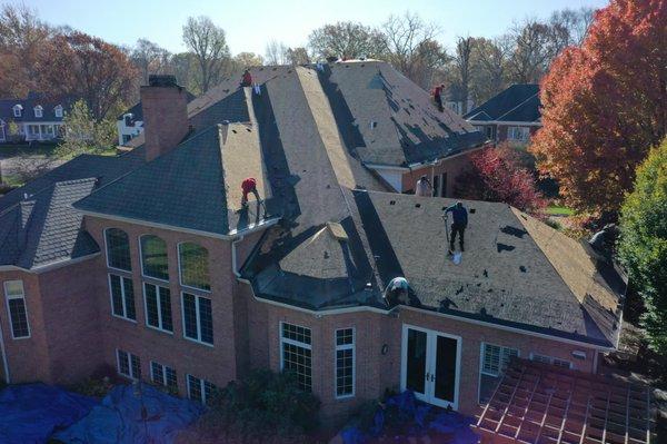 Geist residential roofing job. Roof Inspection to Insurnace paid replacement