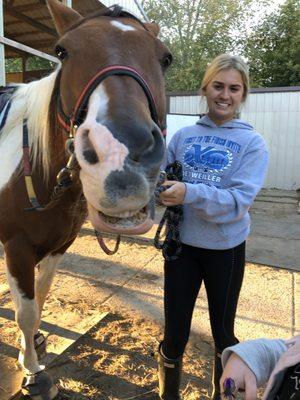 Elvis and volunteer