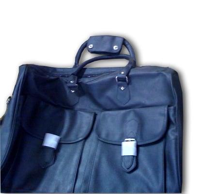 Black Faux-leather PVC Duffle Bag