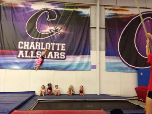 Trampoline and flying kid