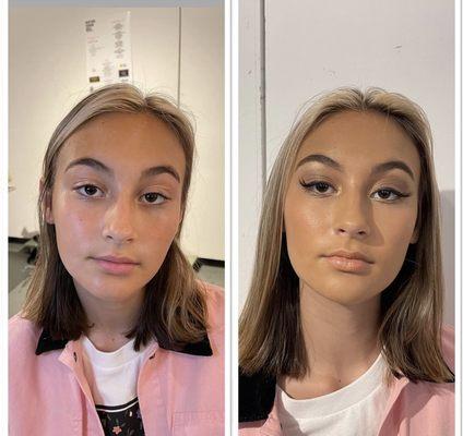 Before and after: soft glam from NYFW