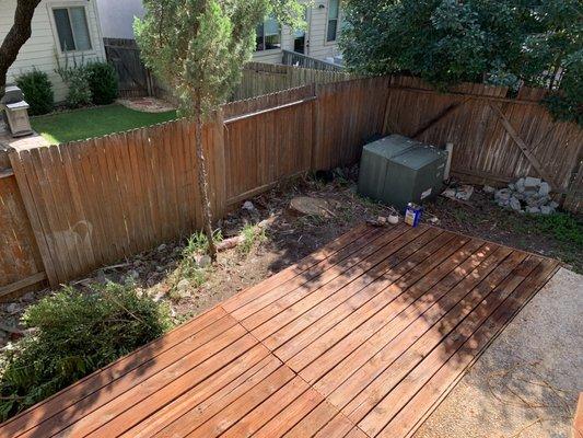 Backyard after palm trees cut down