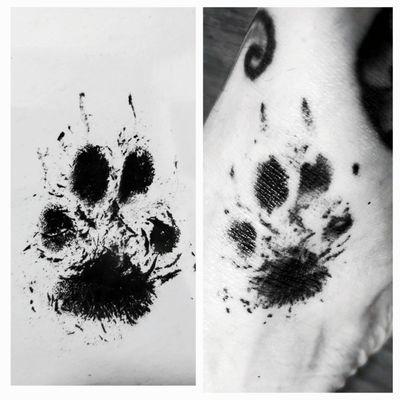 Lola's Pawprint memorial tattoo