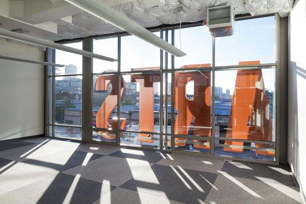 View from within the 12th Avenue Arts Building's second floor commercial business level